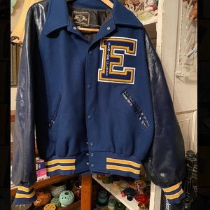 Vintage blue letterman jacket
